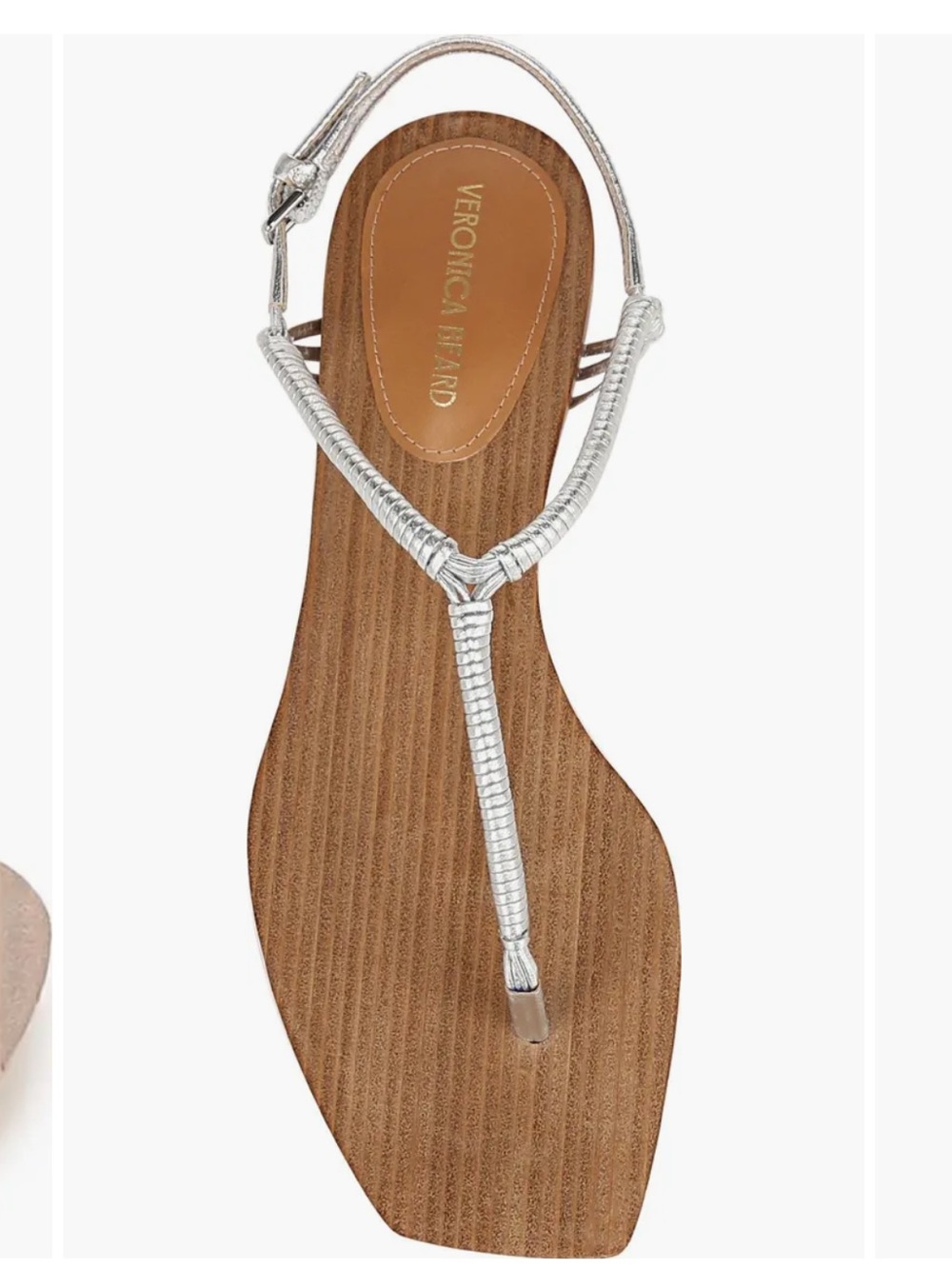 Veronica Beard Amelia Ankle Strap Silver Sandal